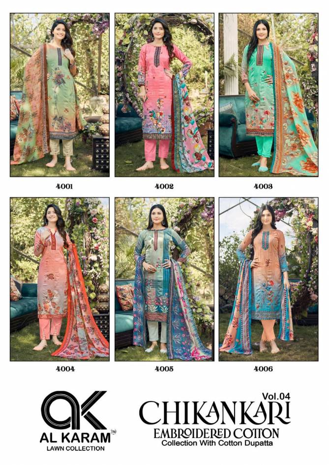 ChiKankari Vol 4 By Al Karam Karachi Cotton Dress Materials
